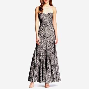 Halston Heritage Sleeveless Lace formal evening Gown size XS NWT MSRP: $695